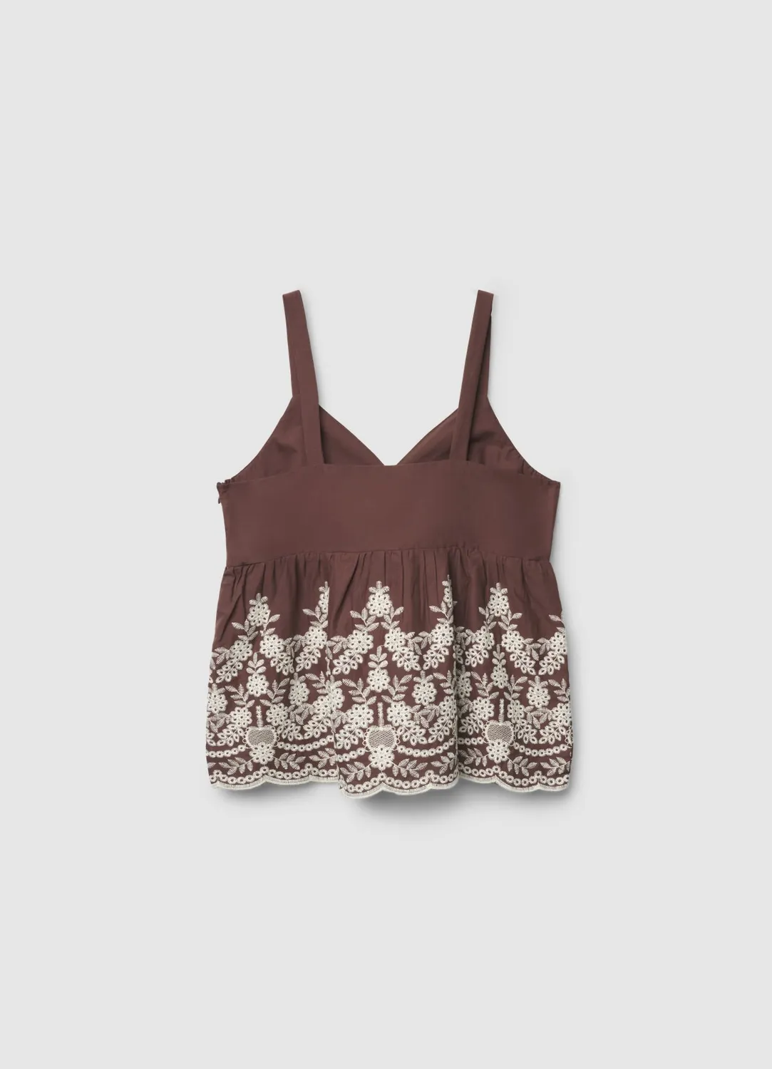 Calliope Peplo top femme bretelles broderie florale