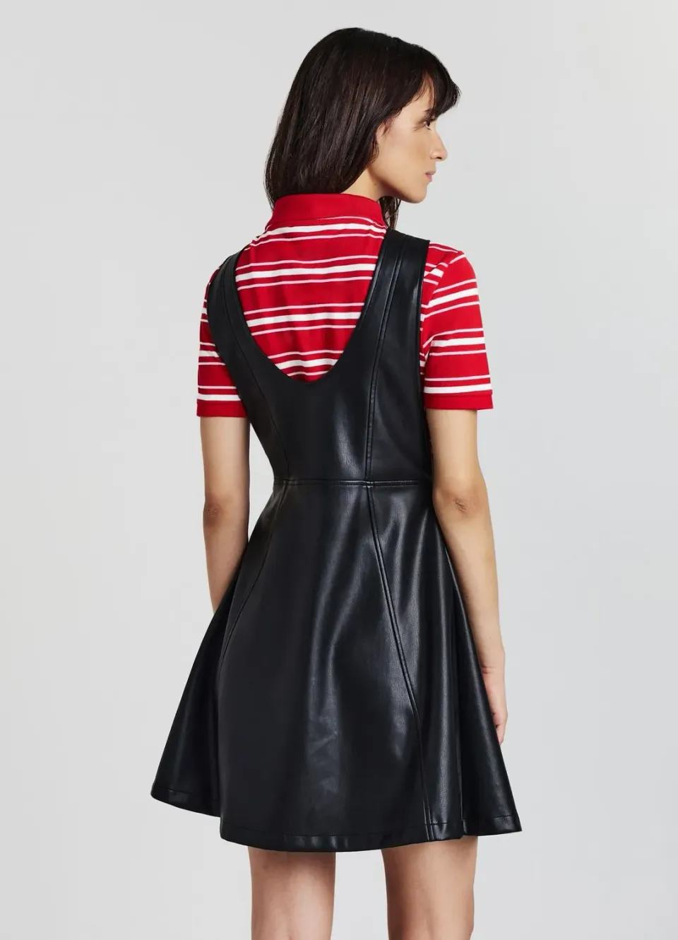 Calliope robe salopette simili cuir mini XS-XL