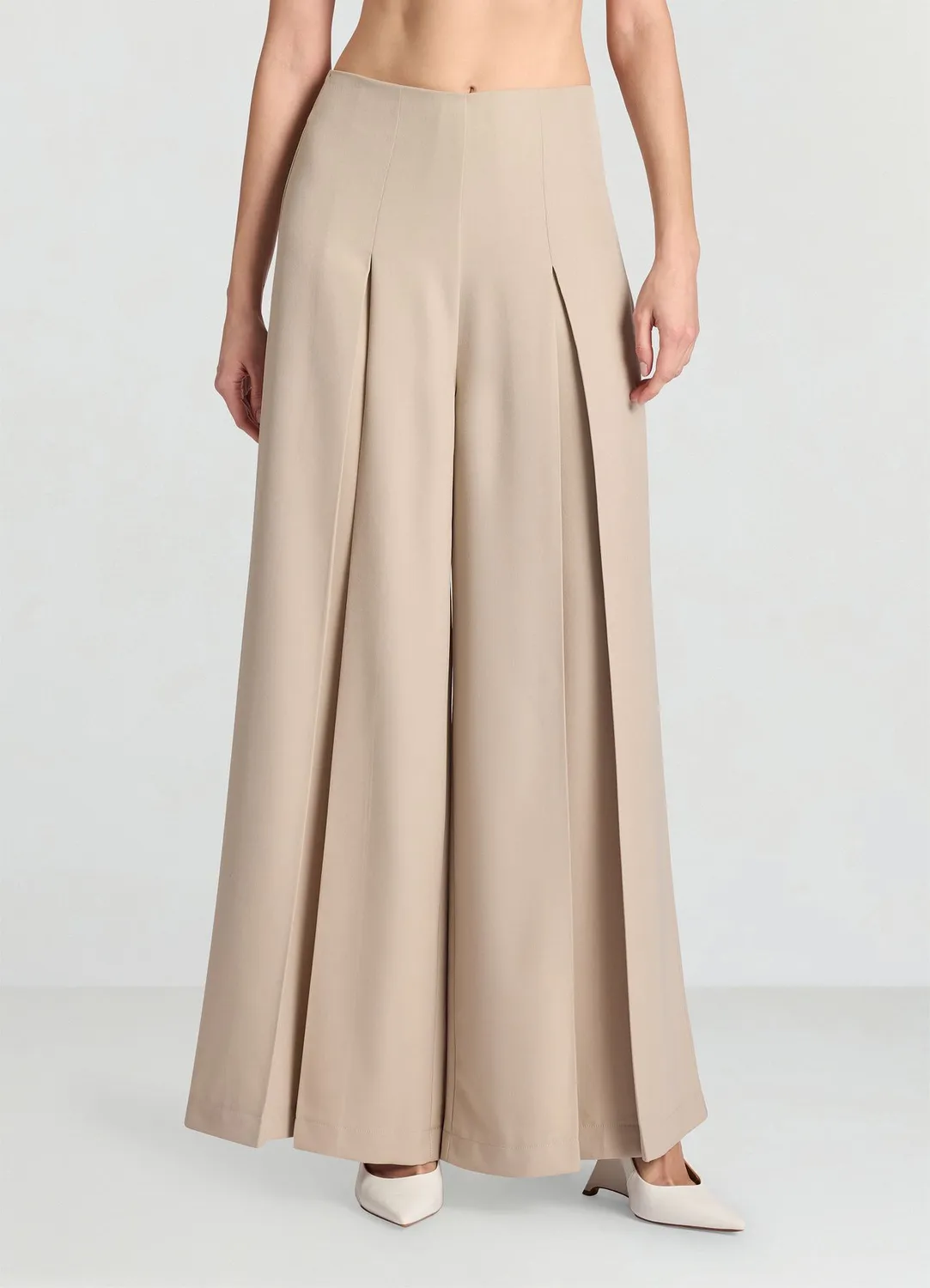 Calliope pantalon palazzo large plis taille haute femme