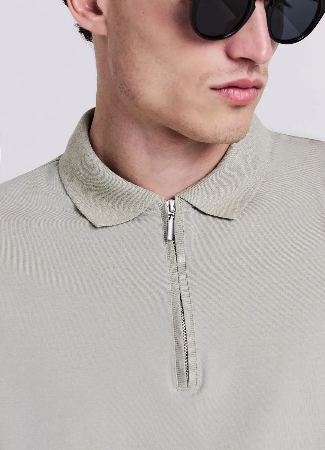 Calliope Polo half zip homme coton manches courtes