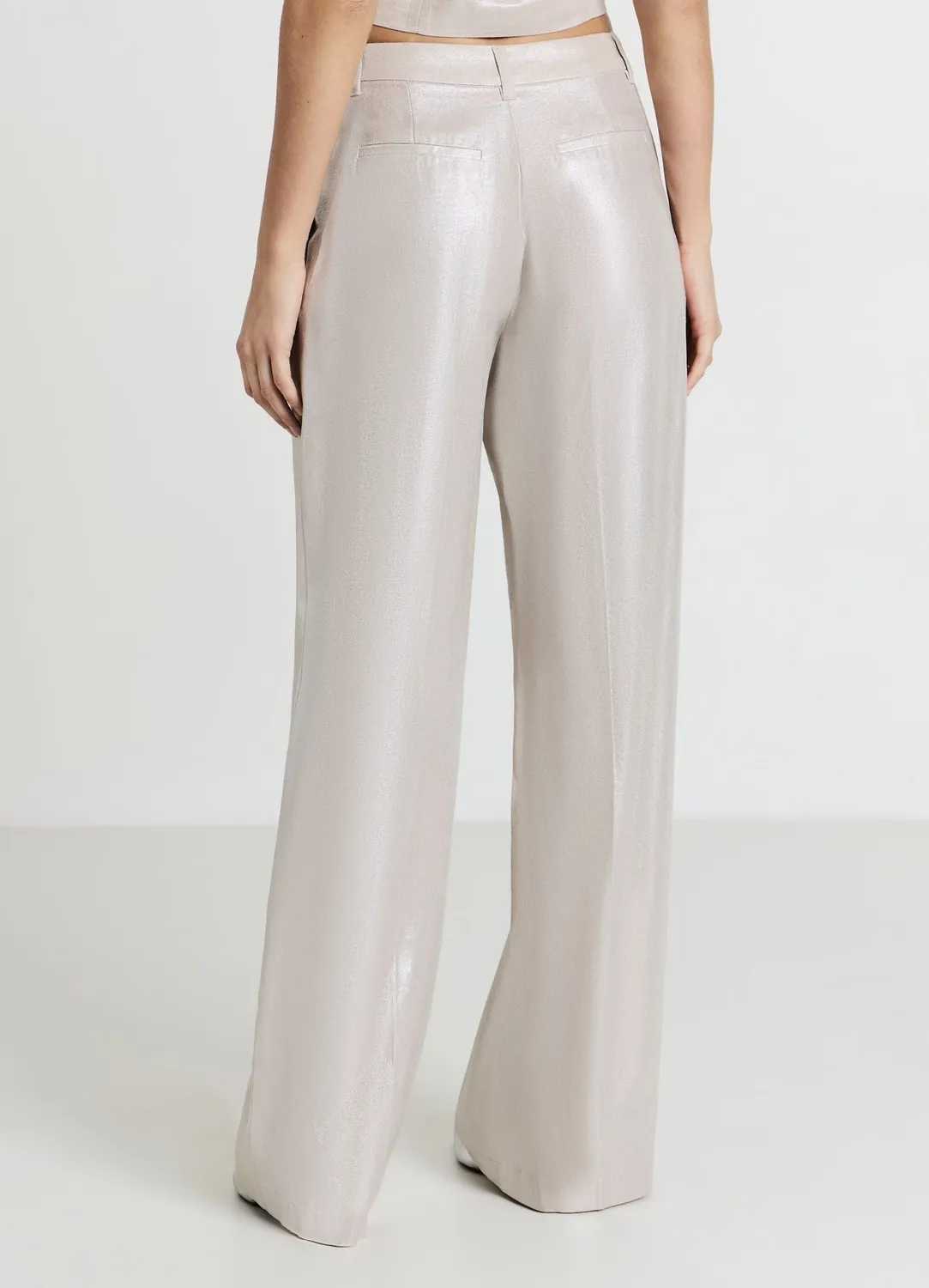 Calliope palazzo pantalon large femme effet enduit