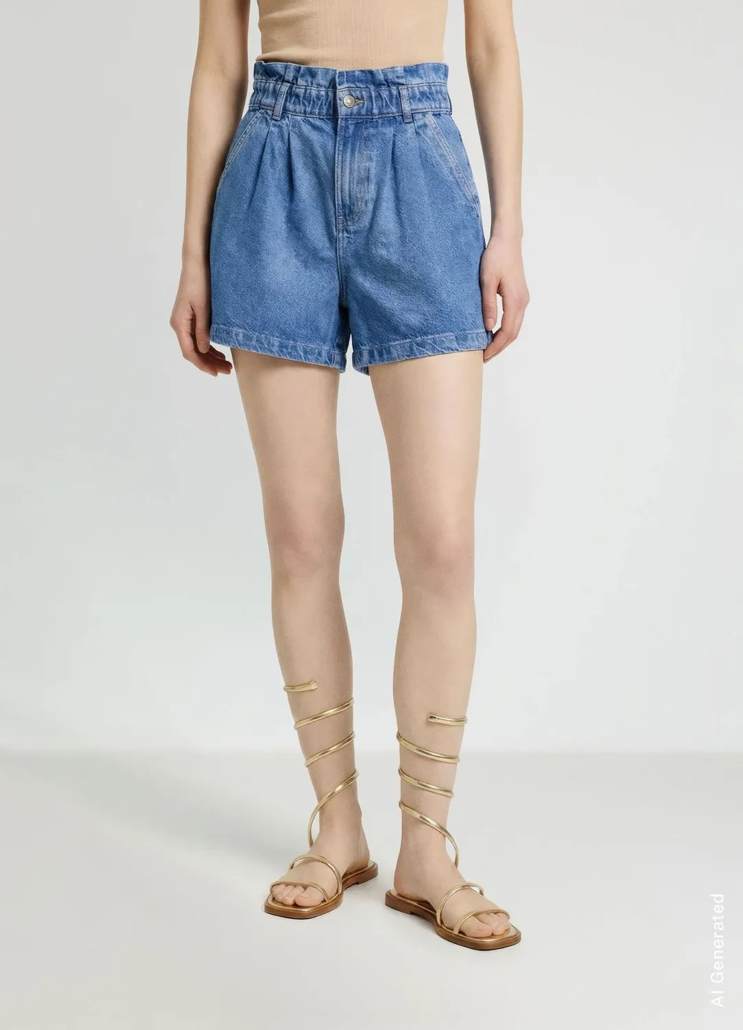 Calliope Shorts Jeans Paper Bag short femme taille haute