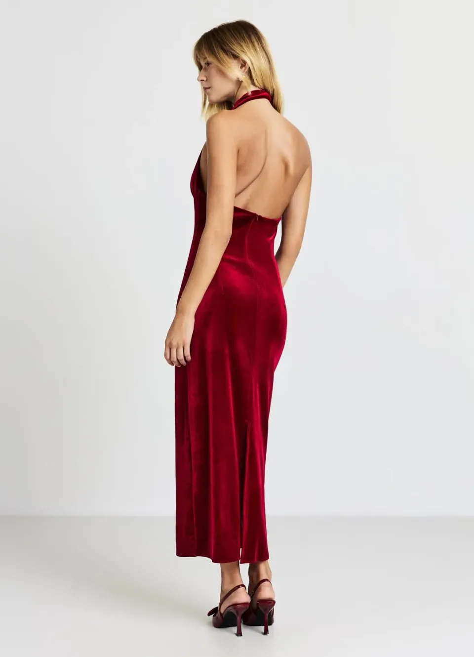 Calliope robe longue chenille femme col drapé