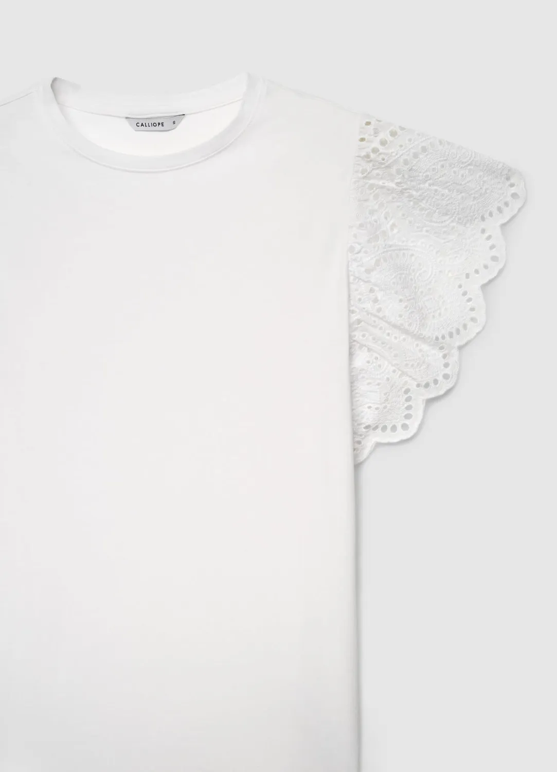 Calliope t-shirt femme manches à volants sangallo