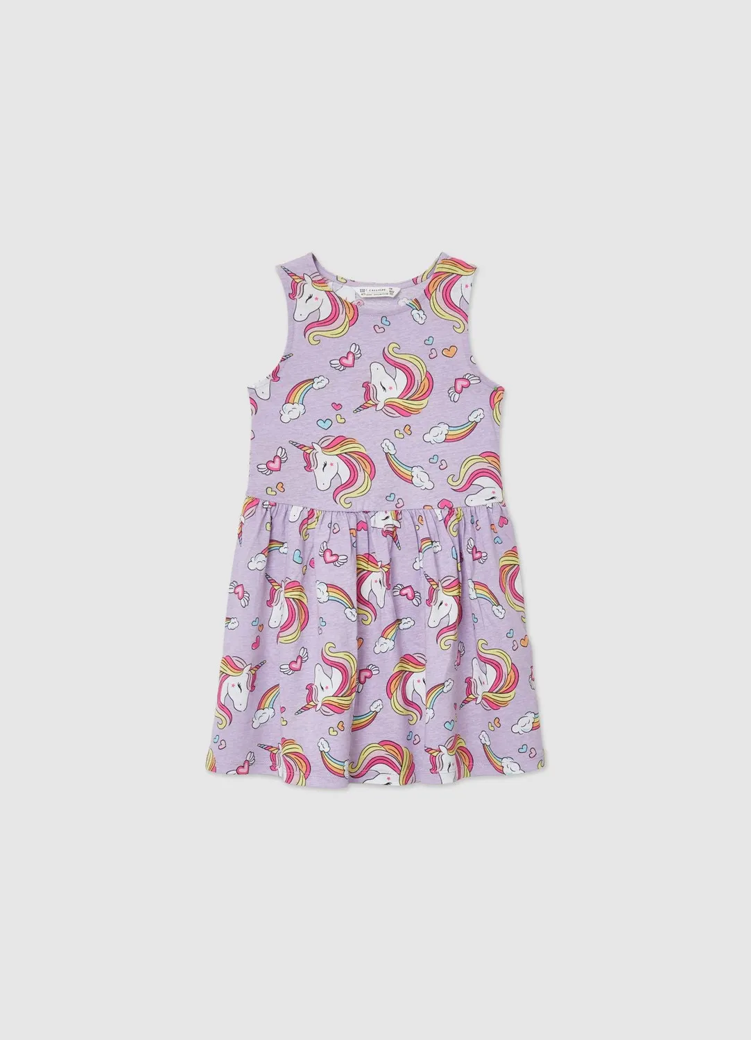 Calliope robe fille sans manches licornes volant