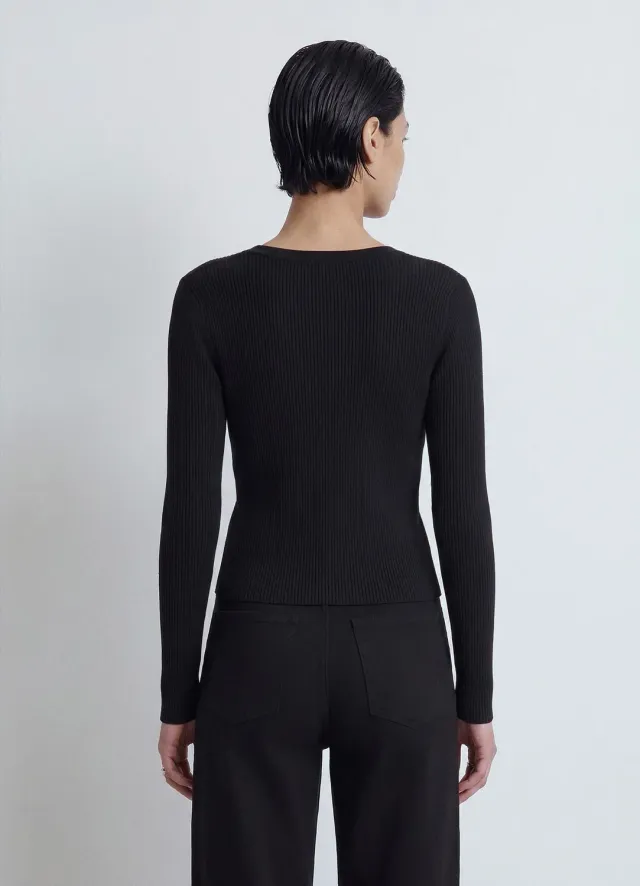 Calliope cardigan côtelé femme col V boutons pression