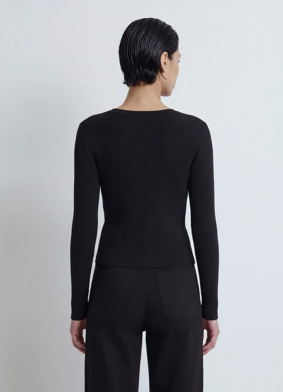 Calliope cardigan côtelé femme col V boutons pression