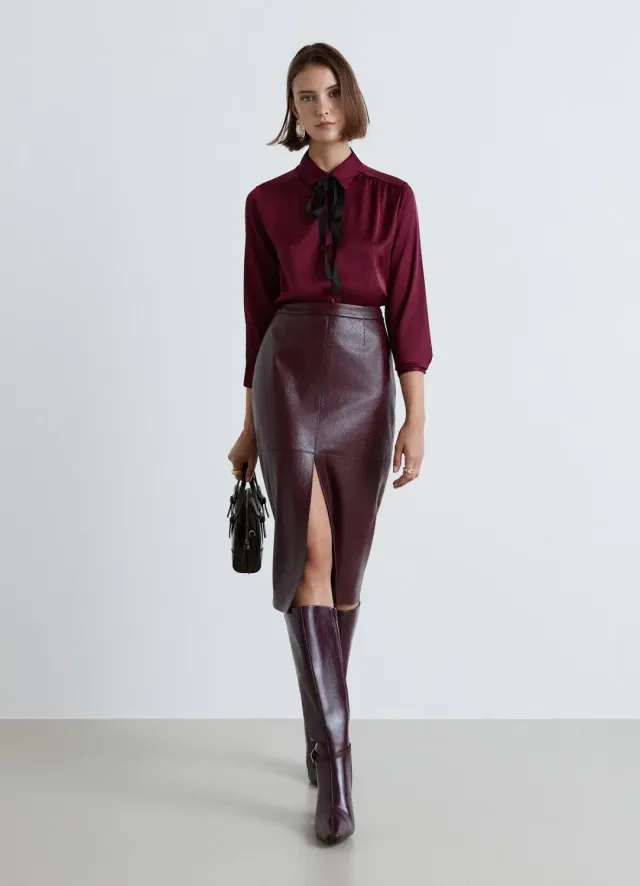 Calliope chemise lavallière femme manches longues