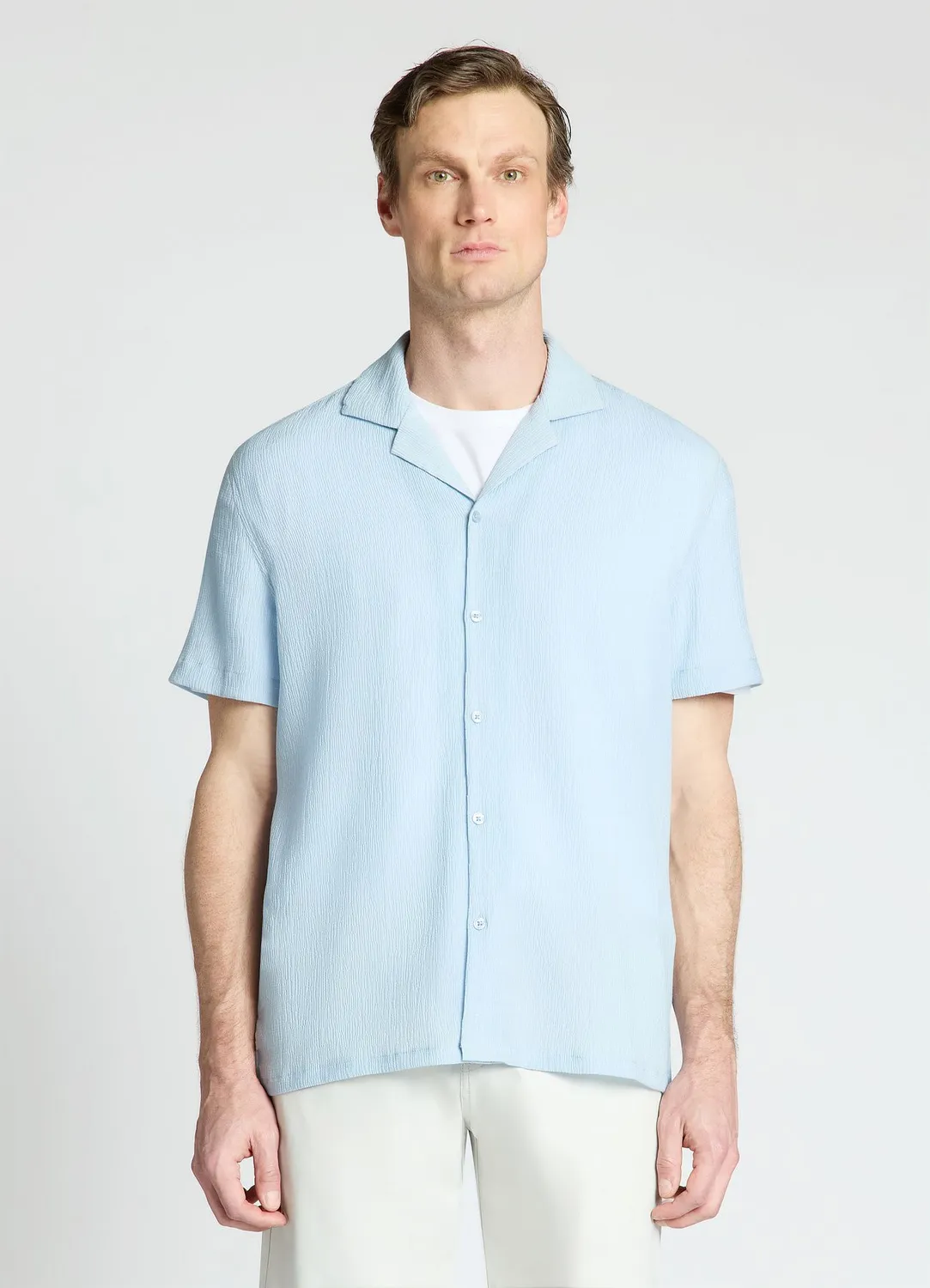 Calliope chemise bowling homme manches courtes unie
