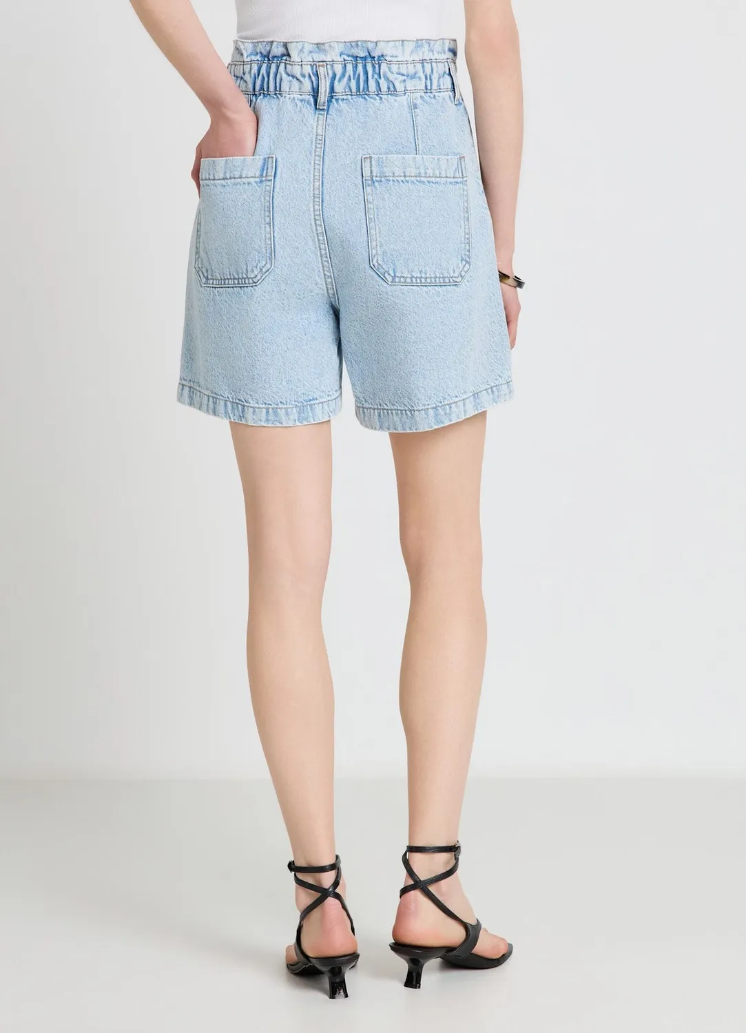 Calliope Short jean paperbag femme taille haute