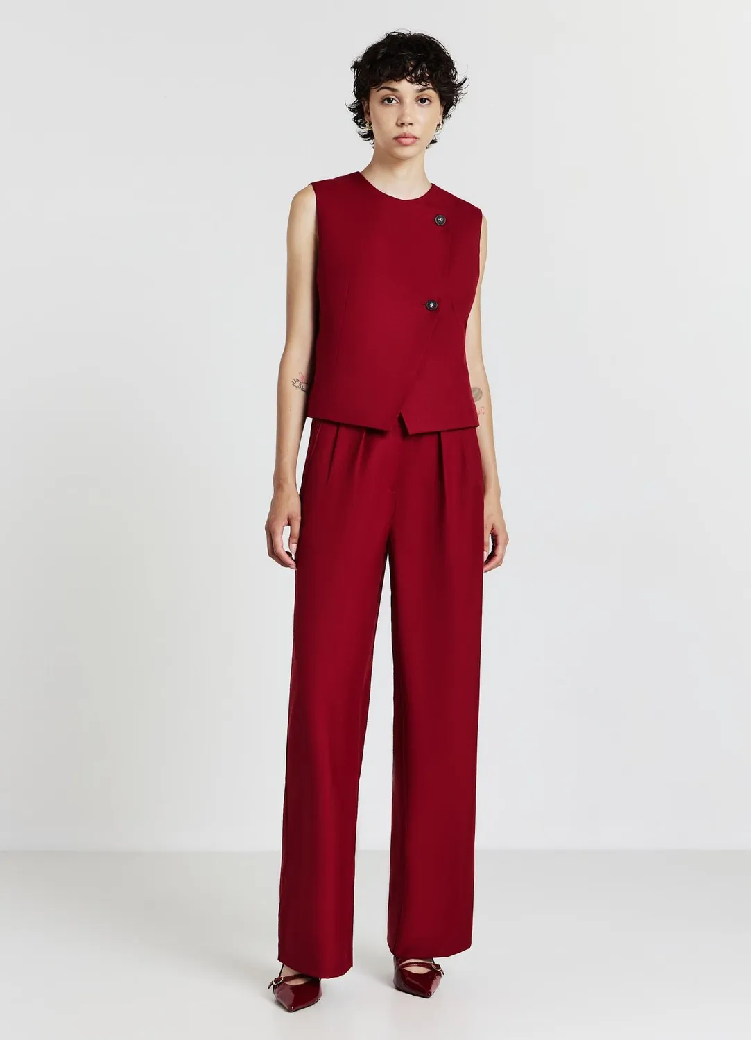 Calliope pantalon palazzo pinces femme bureau