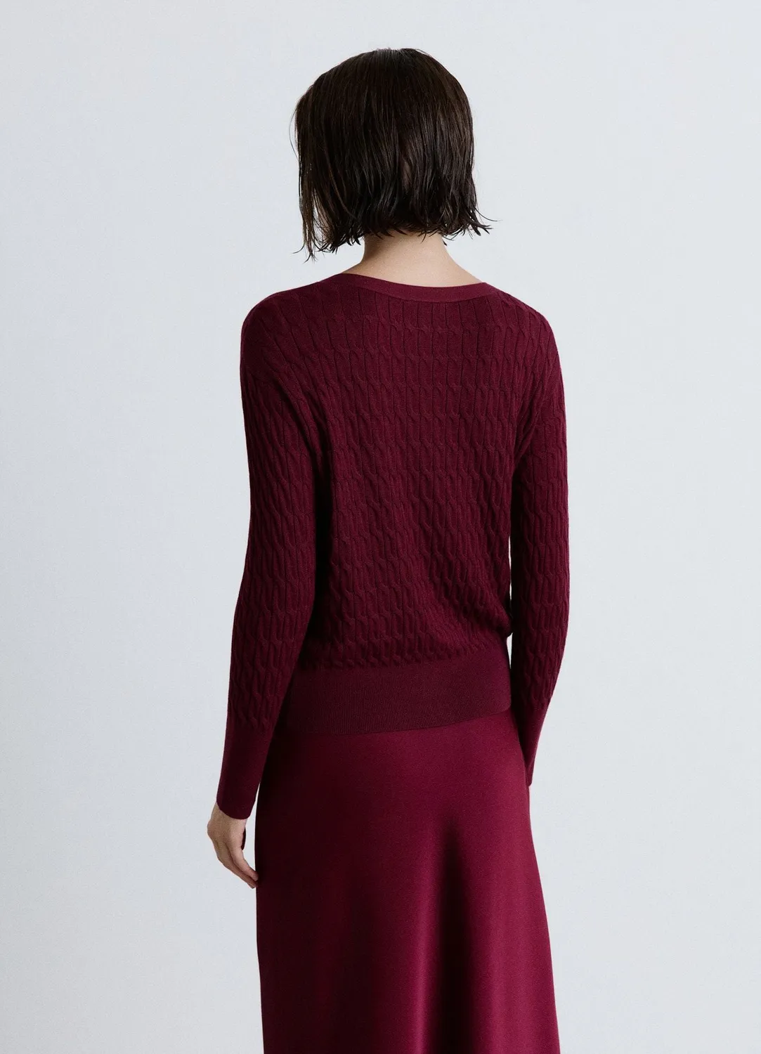 Calliope cardigan maille torsadée femme col V
