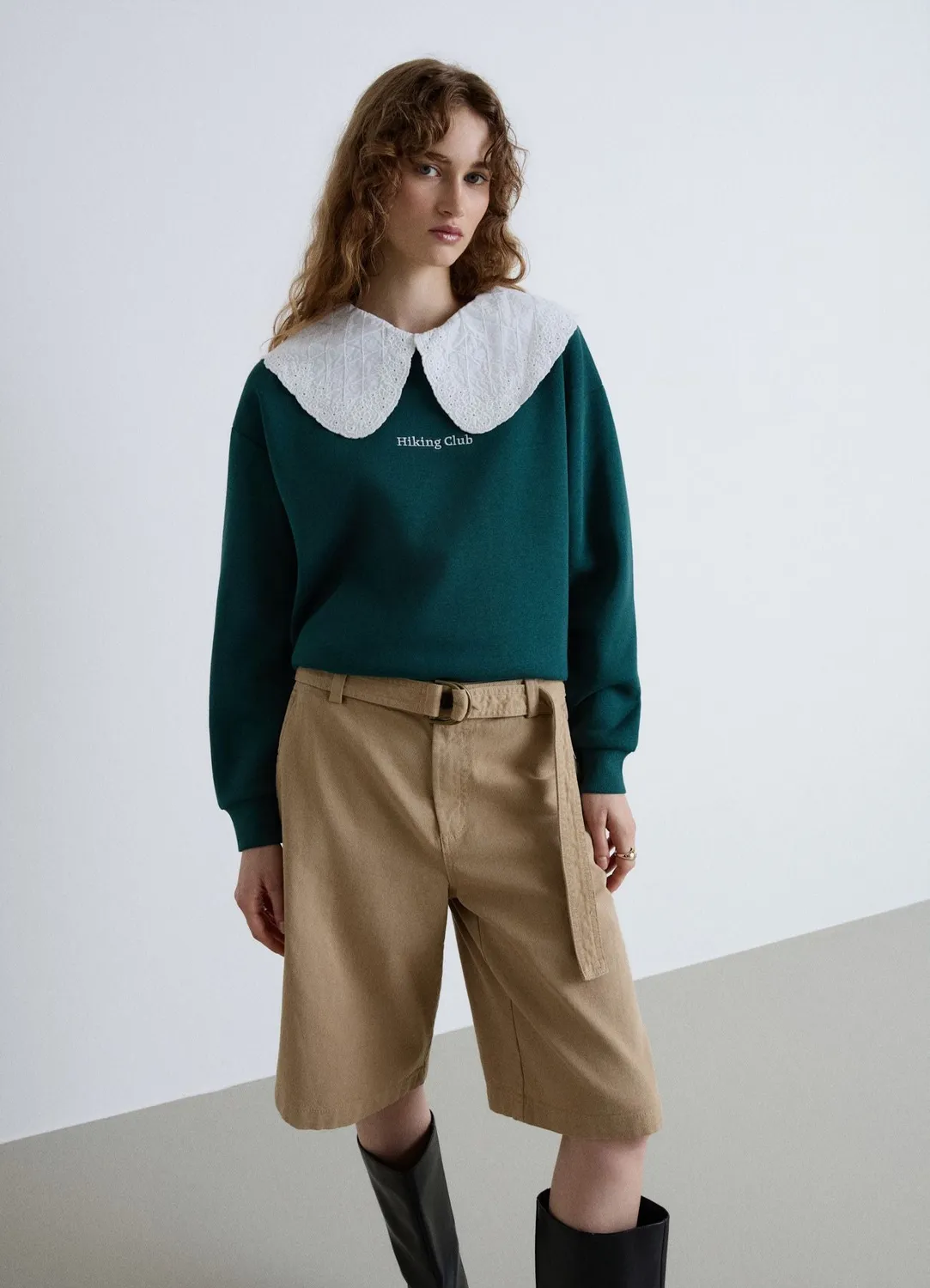 Calliope Sweat maxi colletto scritta sweat femme col brodé