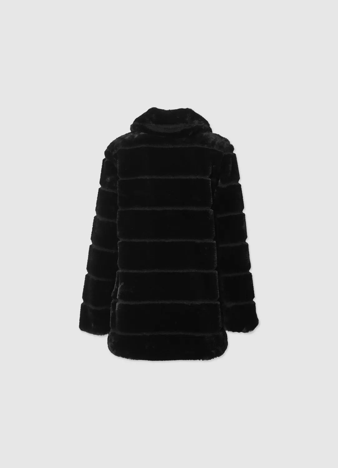 Calliope manteau fausse fourrure femme rayé col large