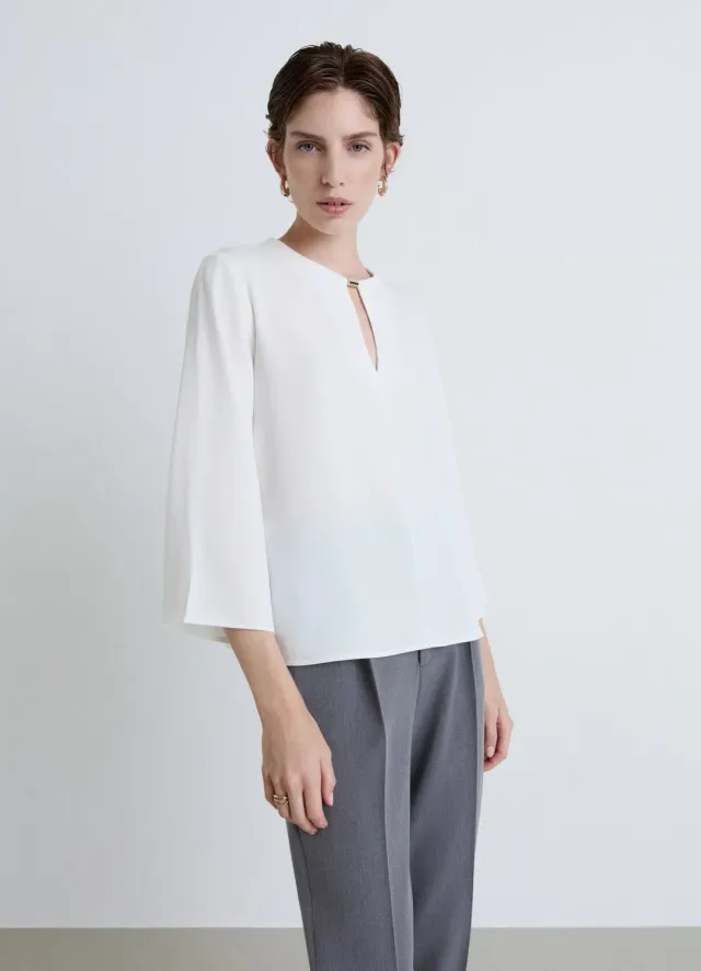 Calliope blouse femme col rond goutte détail métal