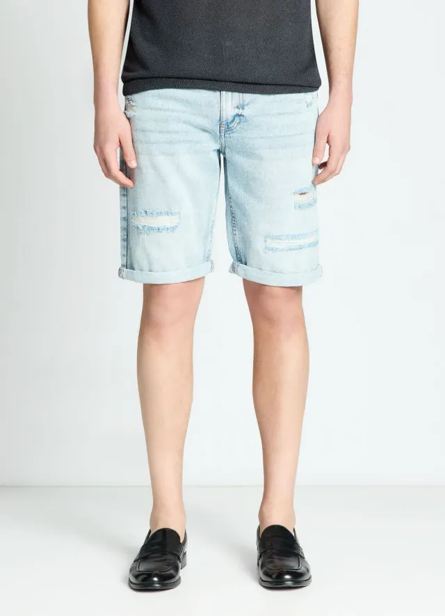 Calliope short denim homme déchiré à revers