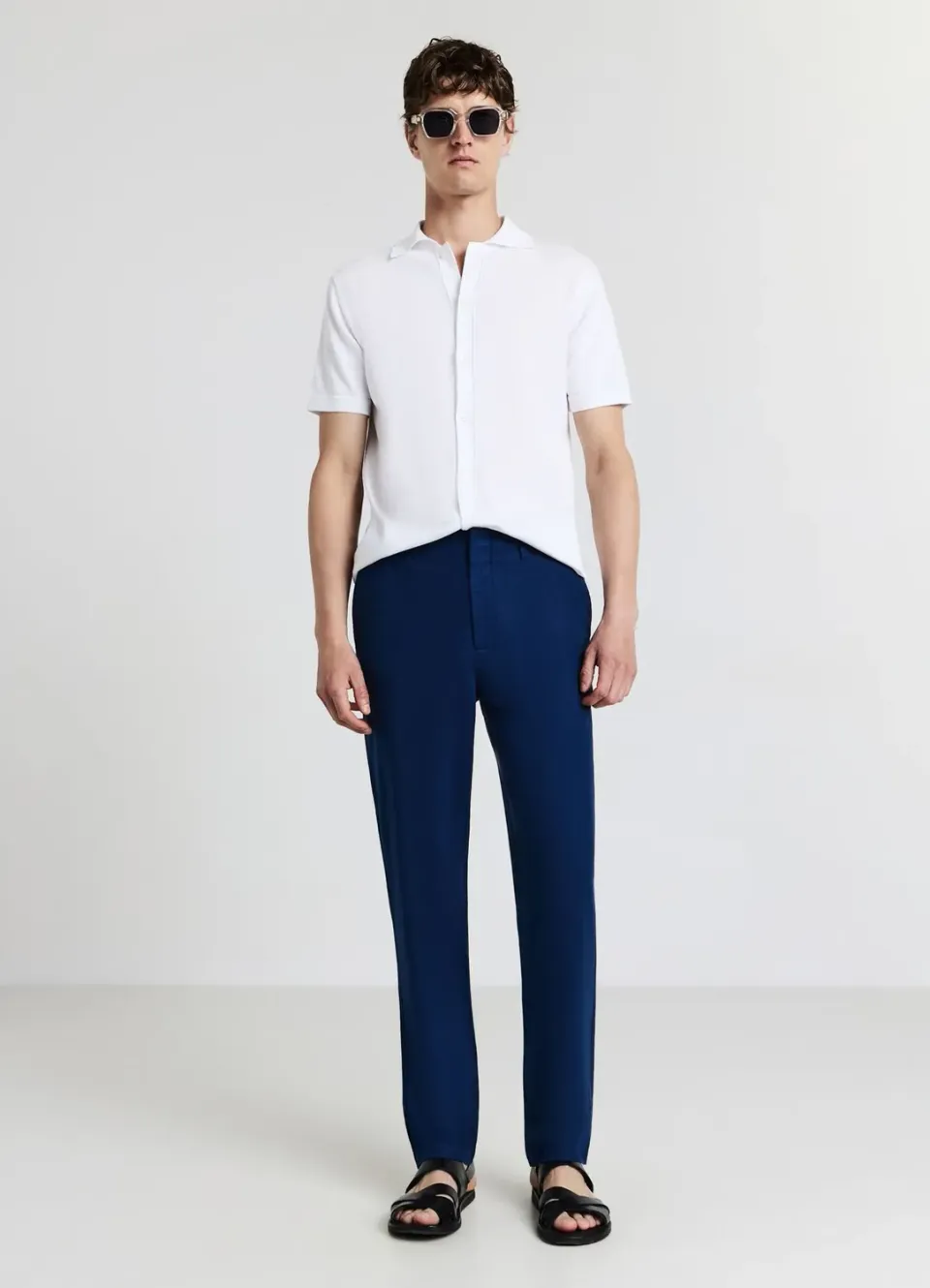 Calliope pantalon lin homme à brandebourgs coupe regular