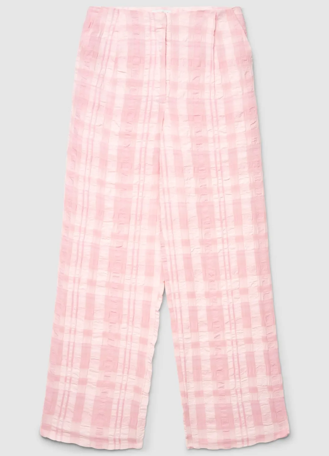 Calliope Pantalon straight carreaux femme taille haute
