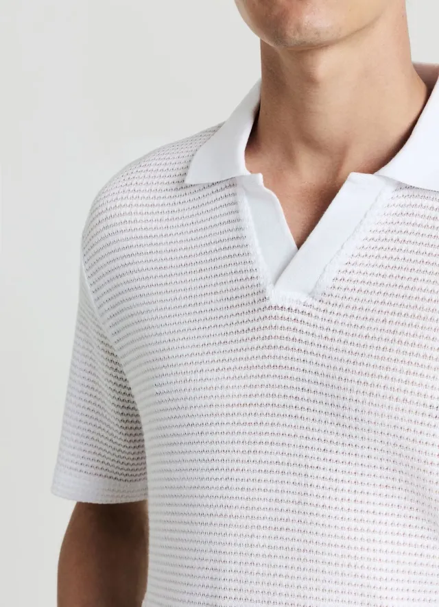 Calliope polo homme t-shirt ajouré uni coton