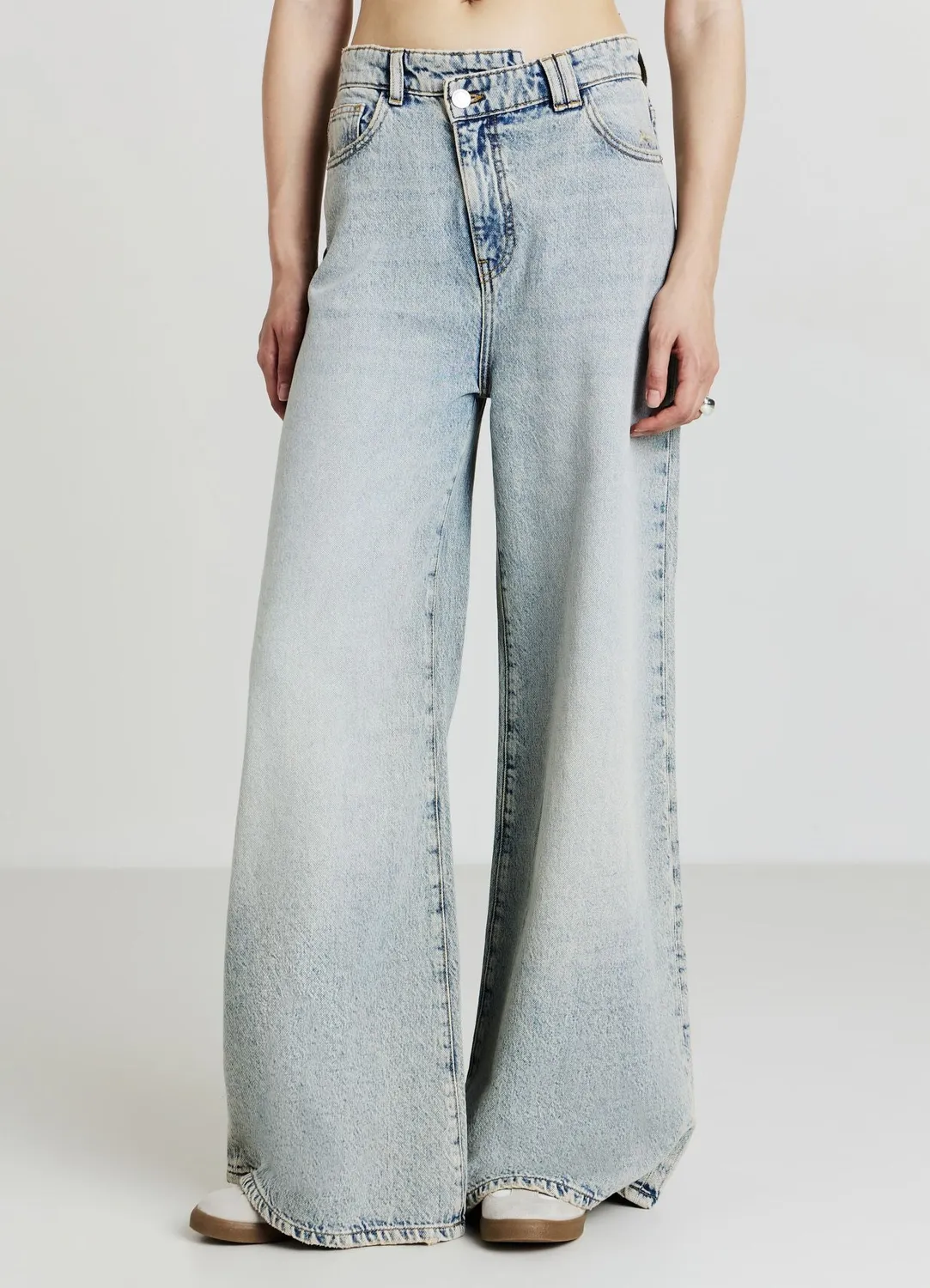 Calliope jean wide leg femme effet sablé