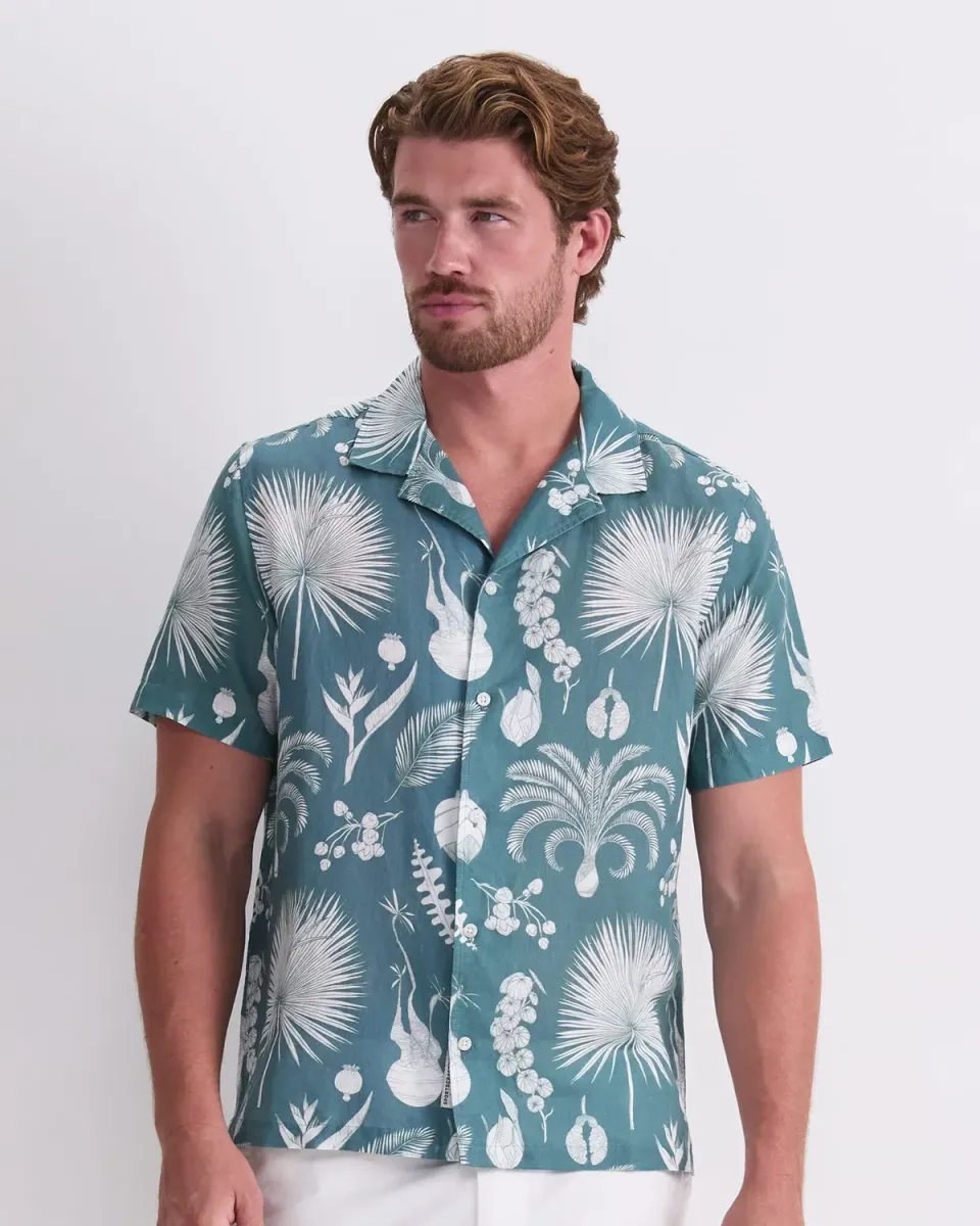 Sportscraft Silas chemise homme resort lin-coton floral