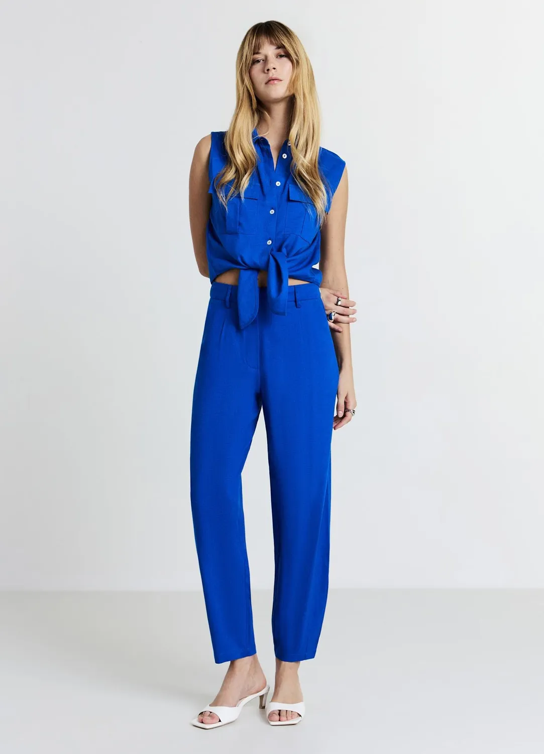 Calliope chemise sans manches femme lin nouée