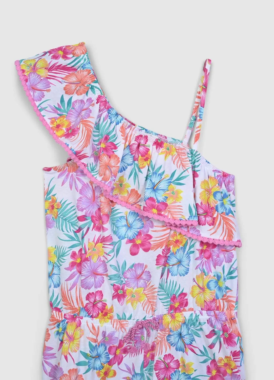 Calliope combishort une épaule fille tropical