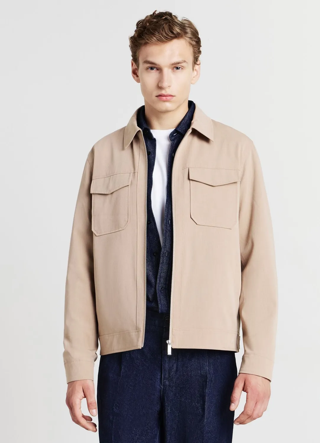Calliope veste légère zip col classique homme