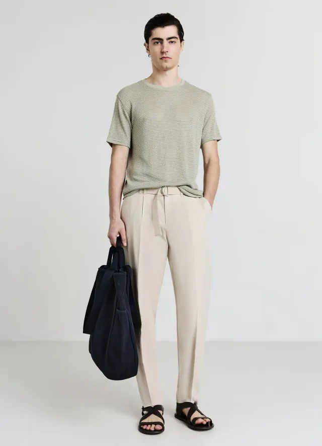 Calliope t-shirt homme col rond texturé uni