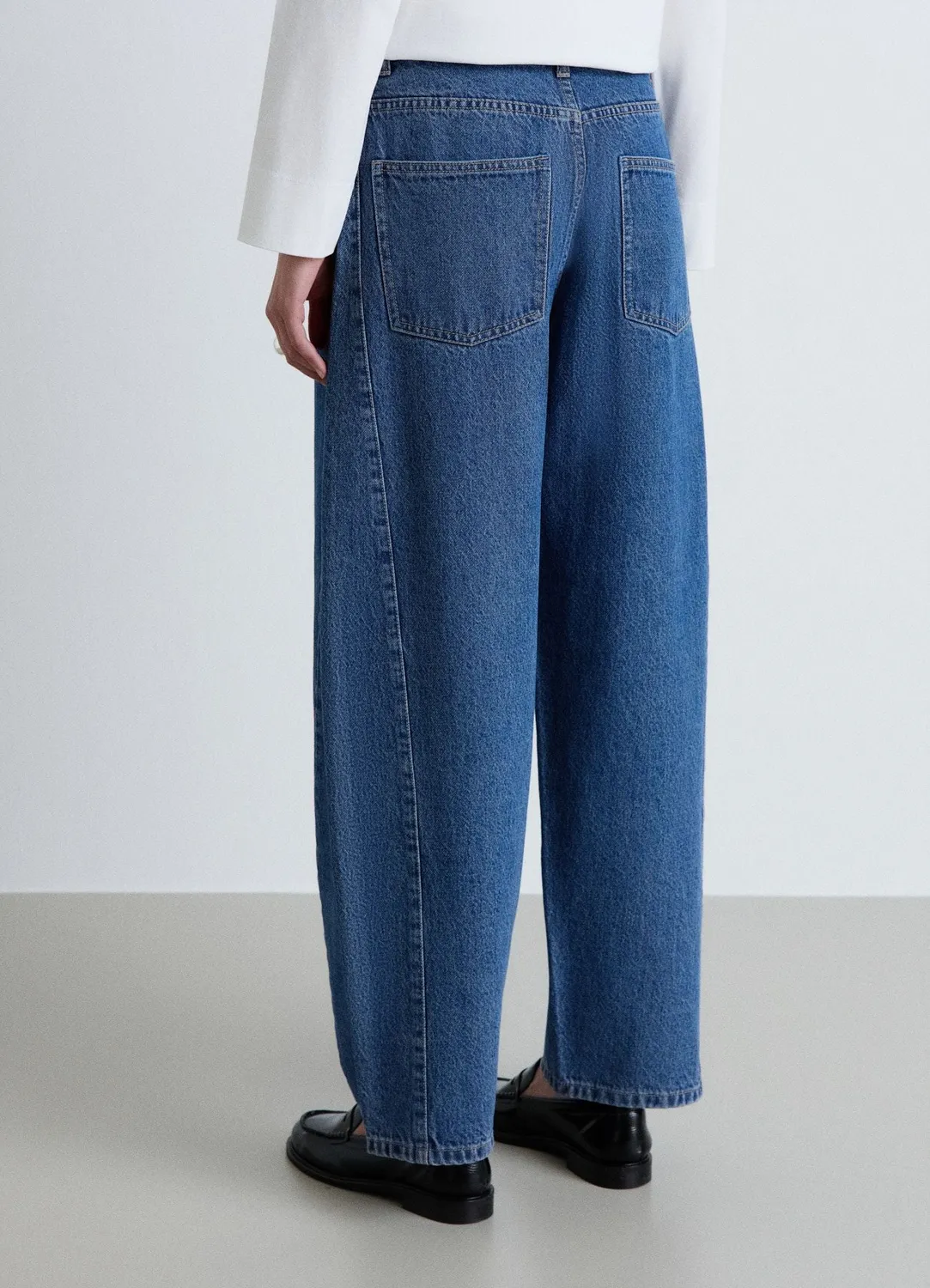 Calliope jean balloon femme taille haute bandes