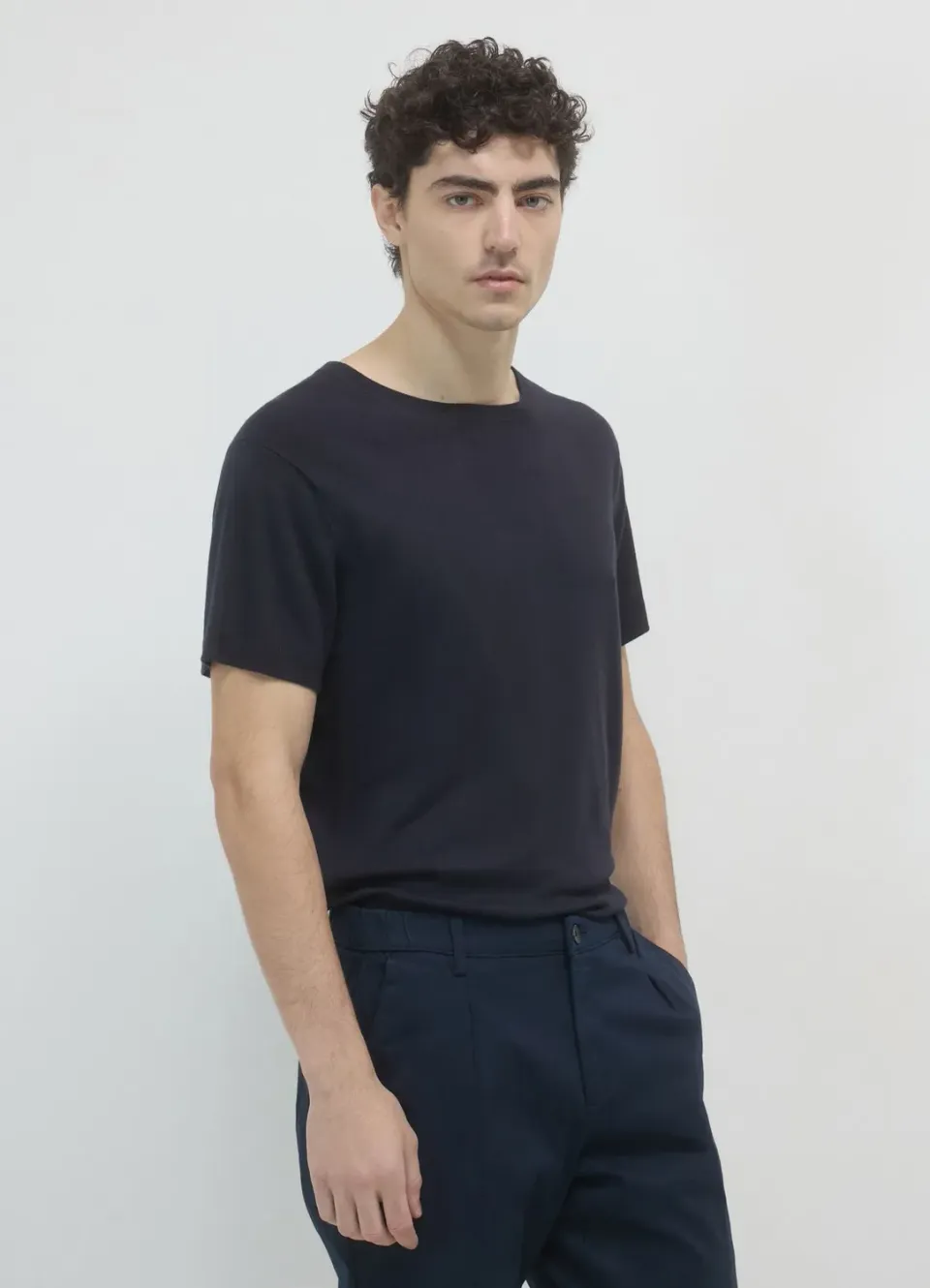 Calliope t-shirt homme col rond uni coupe droite