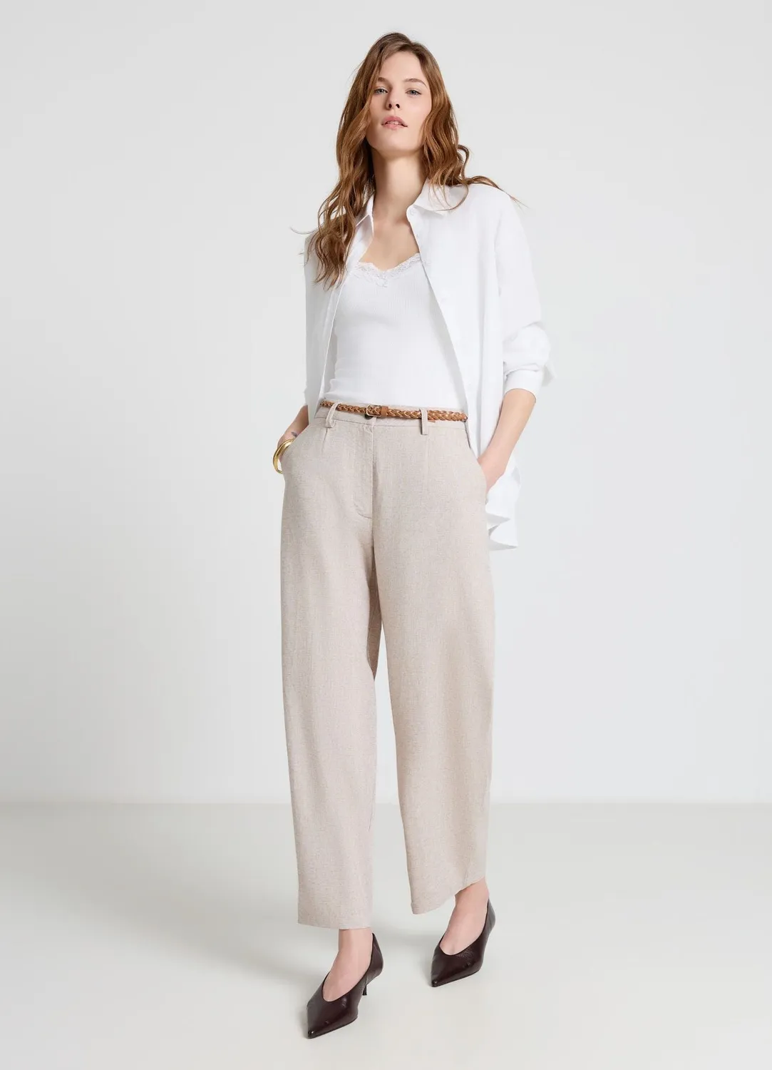 Calliope pantalon balloon ceinture tressée femme