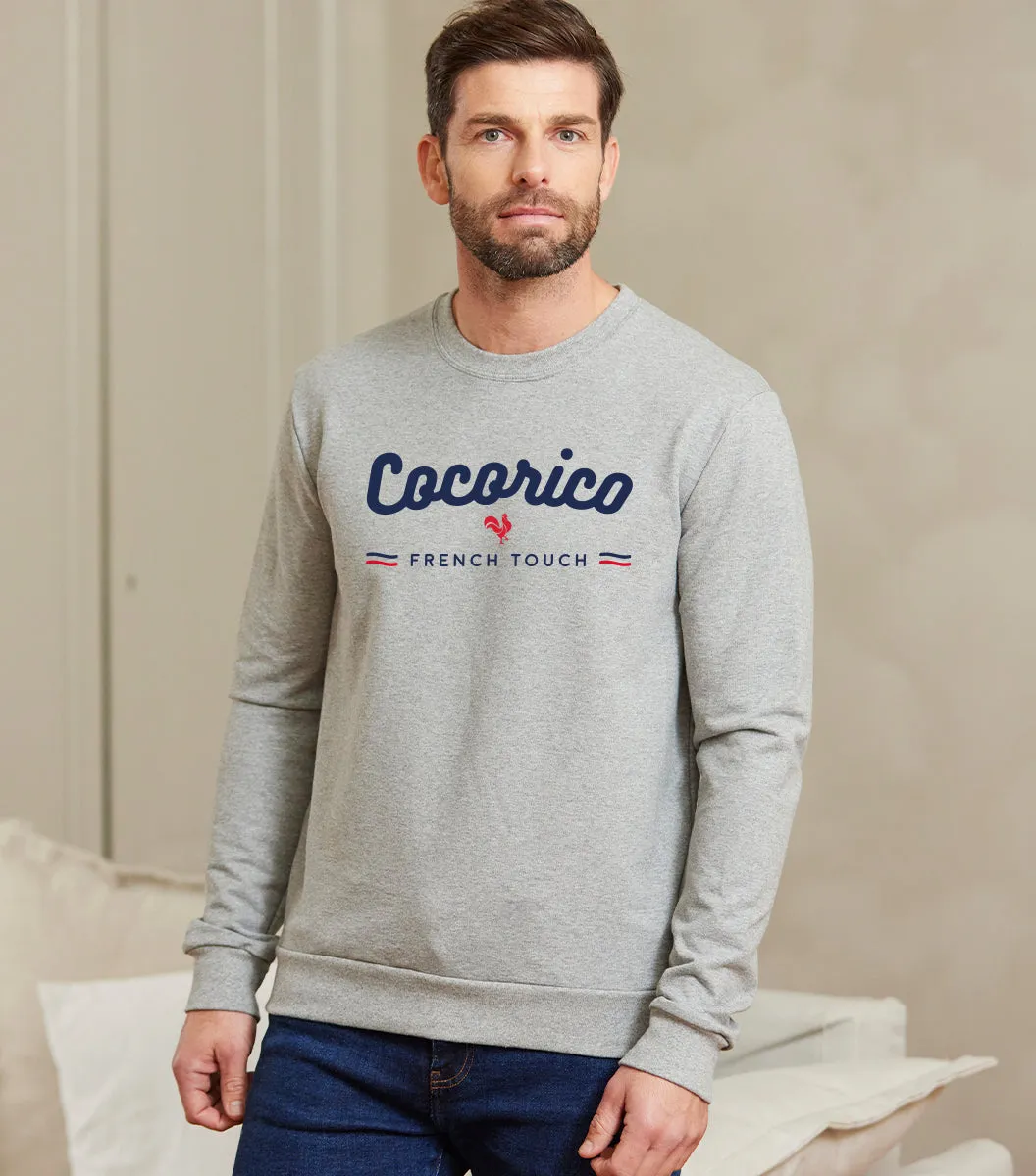Cocorico French Touch sweat homme gris coton