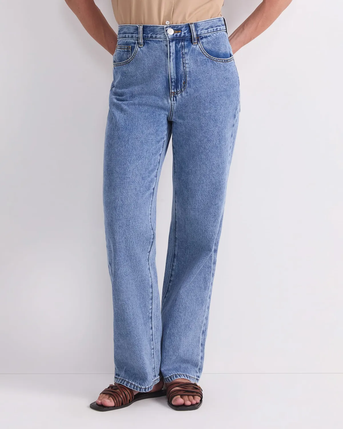 Sportscraft Simmi jean droit bleu coton