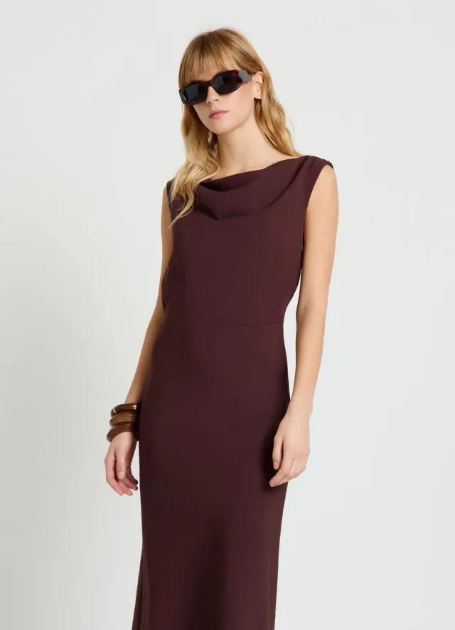 Calliope tubino midi robe drapée sans manches bureau