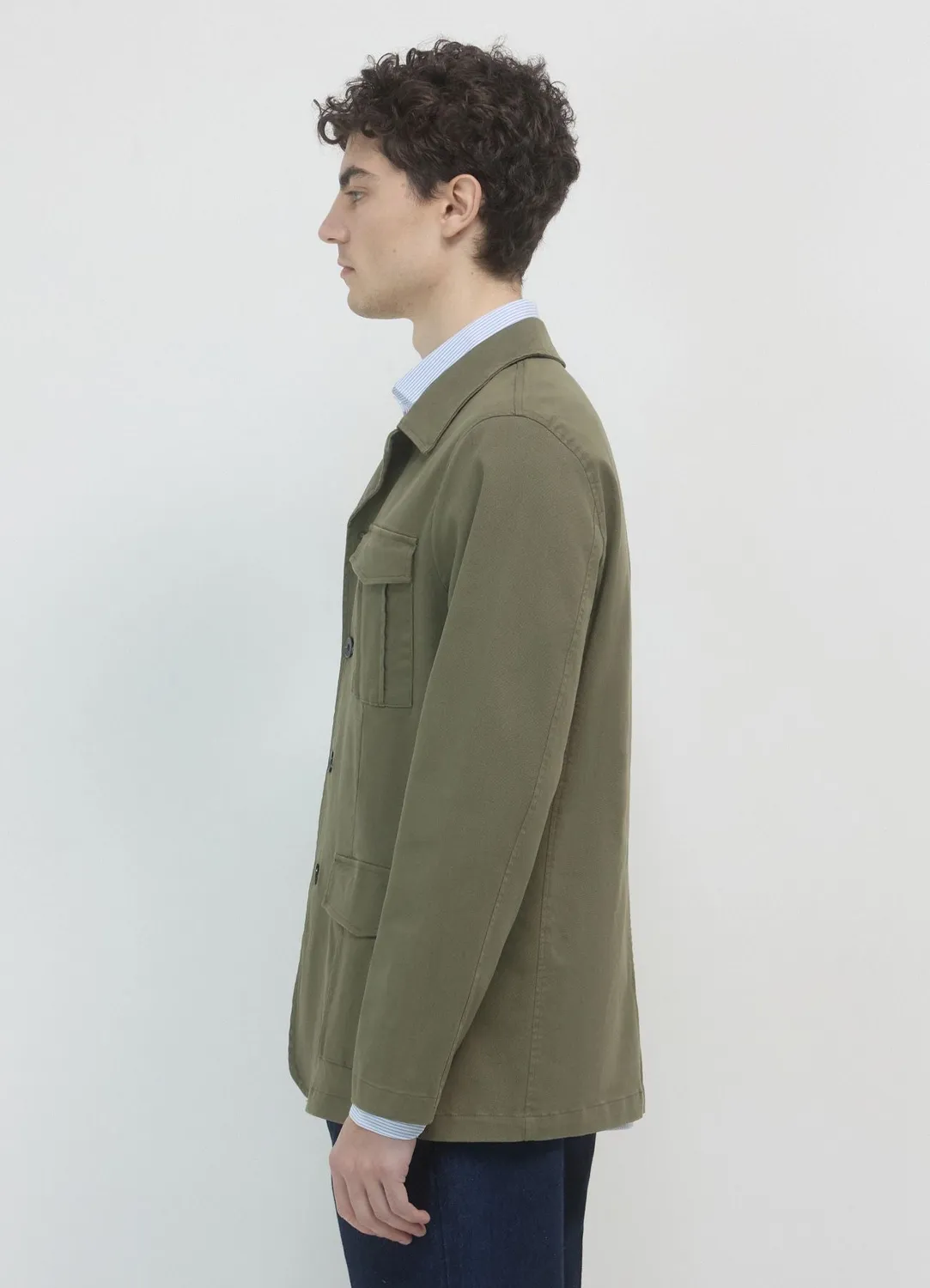 Calliope veste saharienne homme coton uni boutons