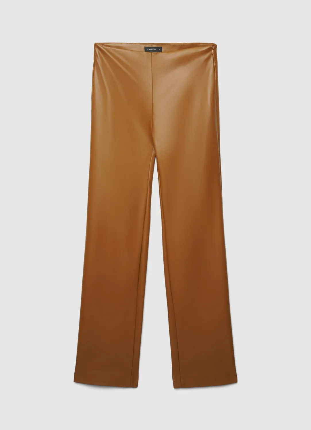 Calliope straight pantalon femme effet cuir noir