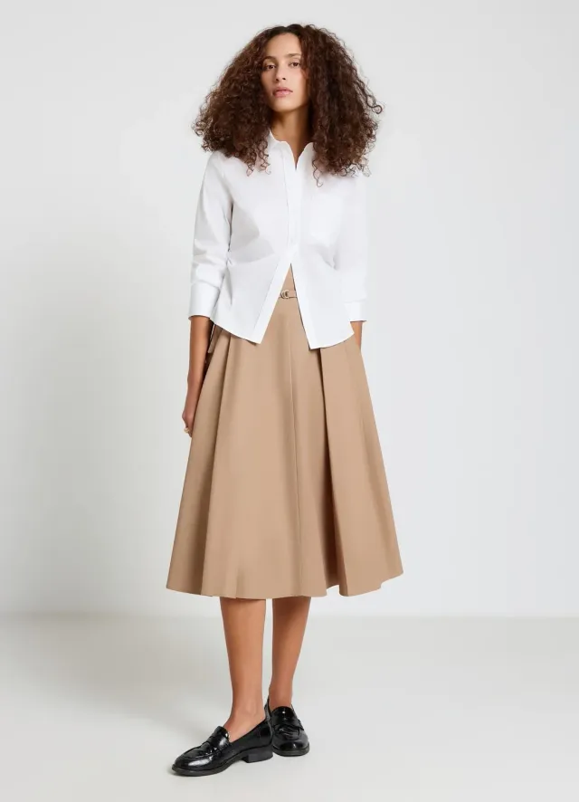 Calliope jupe midi évasée popeline femme unie