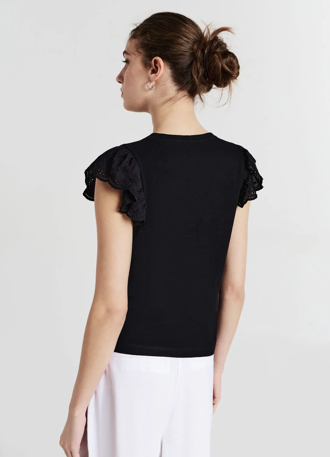 Calliope t-shirt côtelé femme volant coton