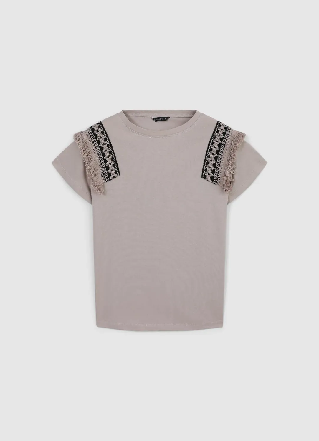 Calliope t-shirt coton galon manches courtes femme