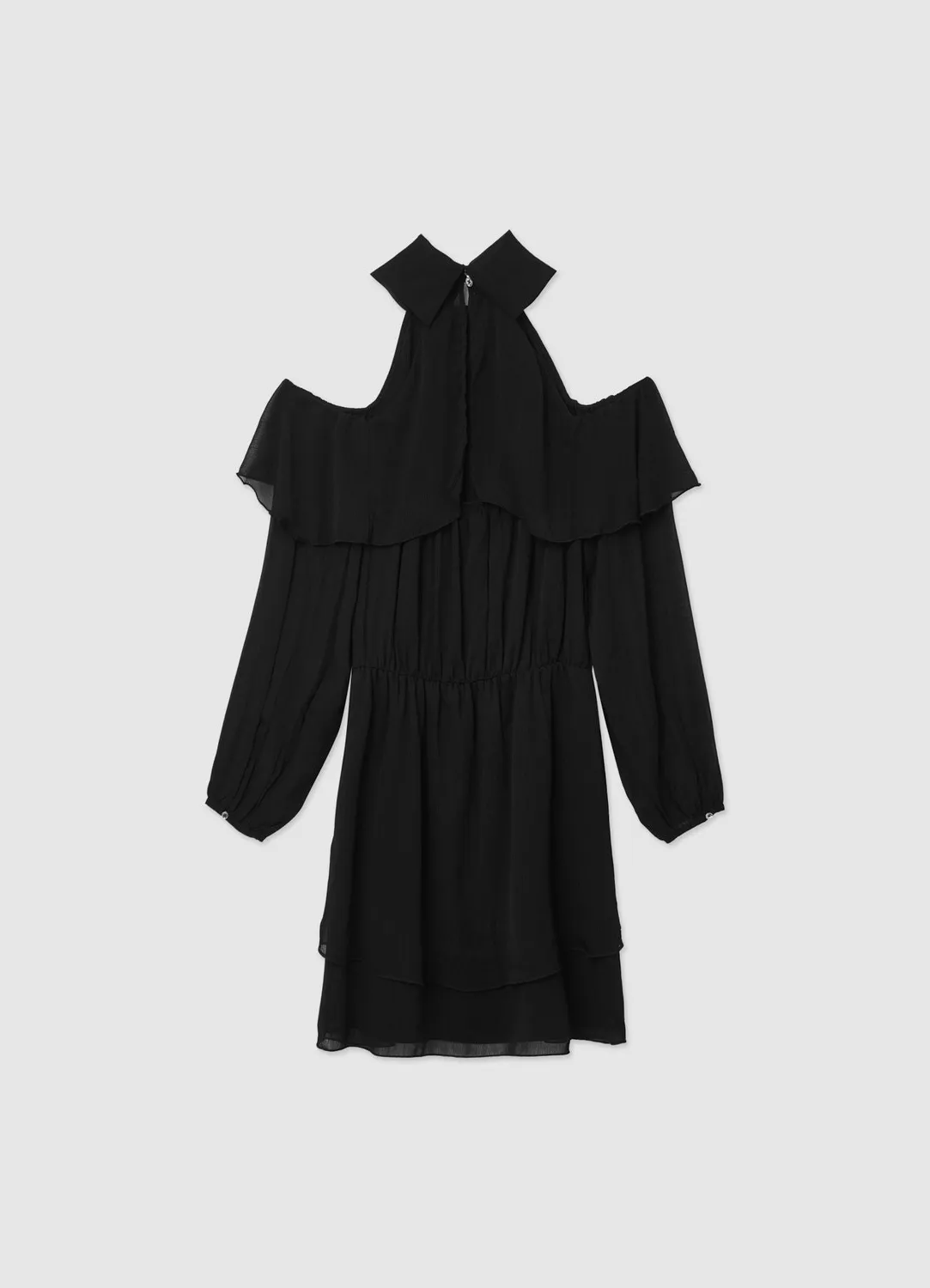 Calliope robe courte femme volants georgette