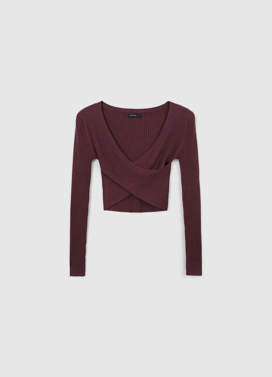 Calliope top croisé côtelé col V femme