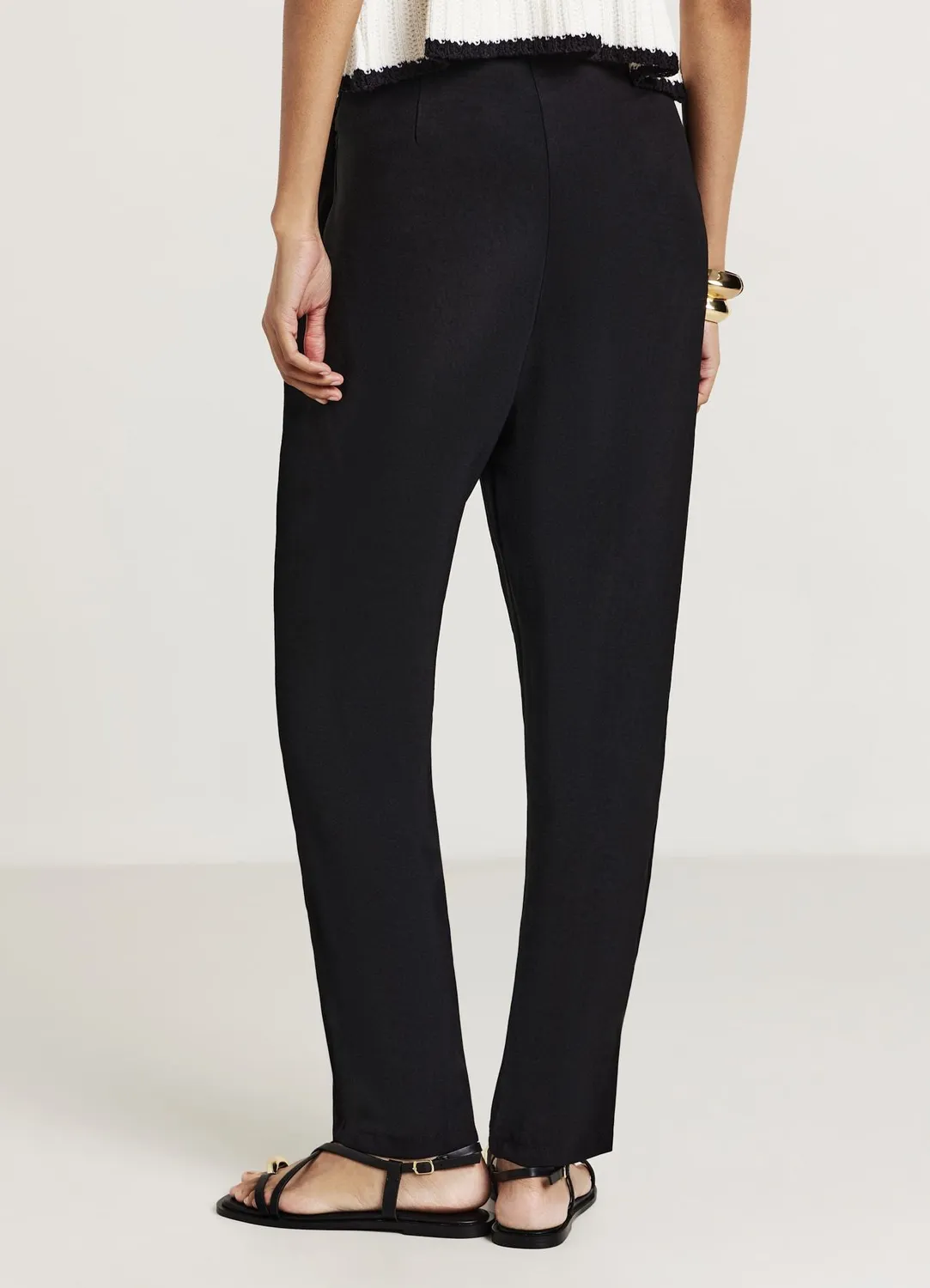Calliope pantalon femme noué uni fermeture latérale
