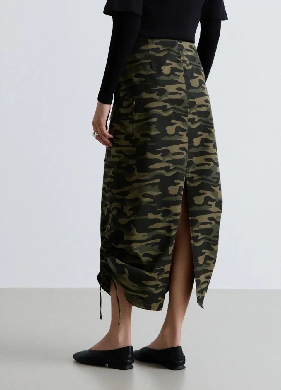 Calliope jupe cargo longue camouflage femme