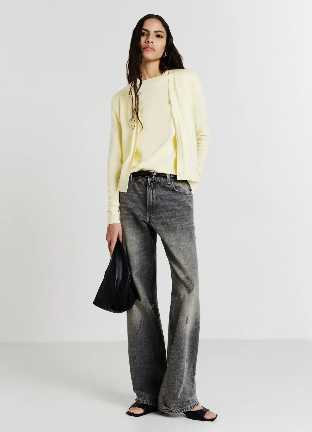 Calliope Cardigan femme col V uni coupe regular