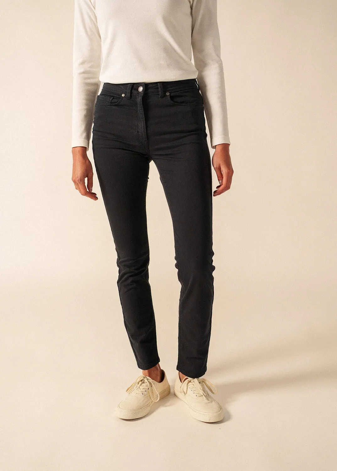 Saint James Mimosa pantalon slim navy femme stretch