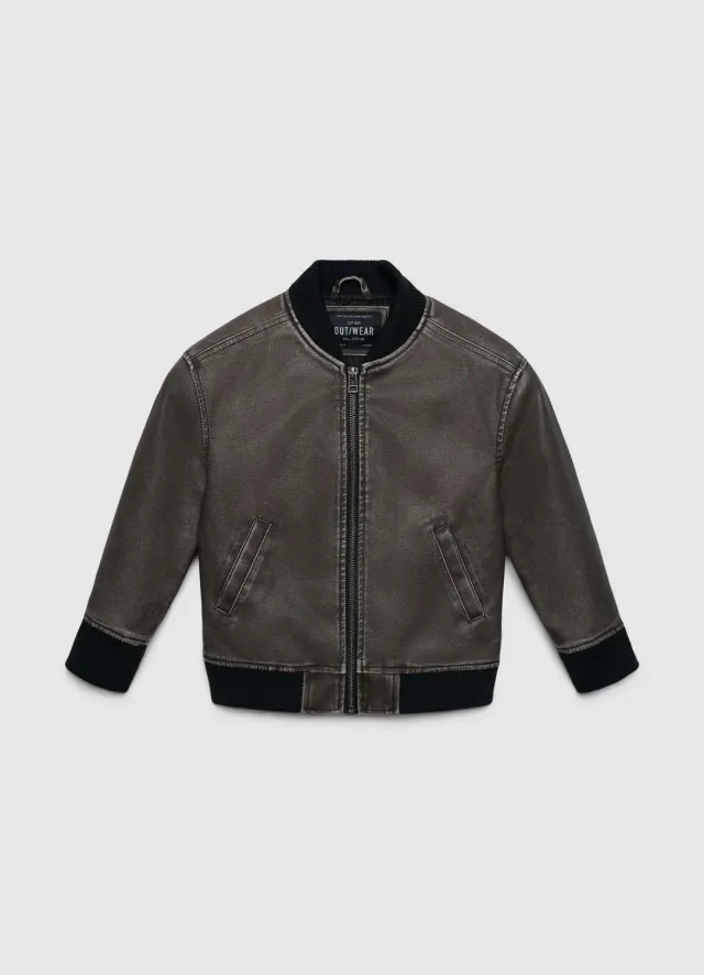 Calliope Biker Similpelle Blouson Garçon à Zip