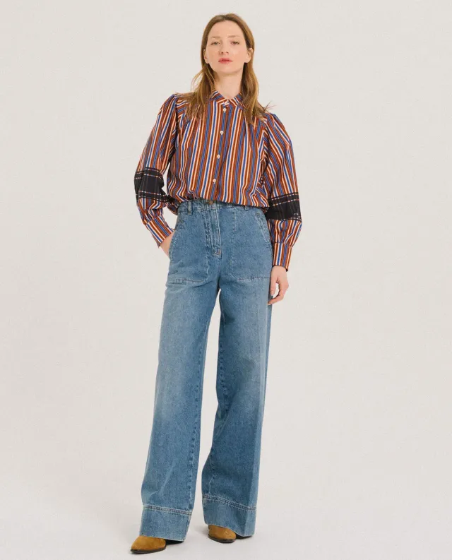 TINSELS FOREST blouse LOOVE rayures coton