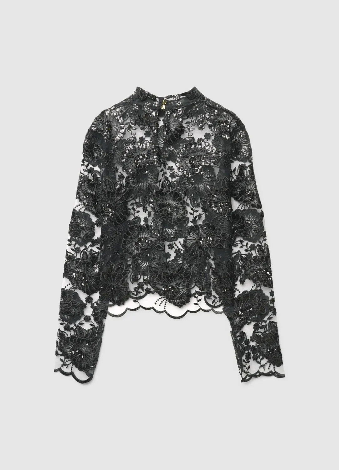 Calliope blouse dentelle sequins femme manches longues