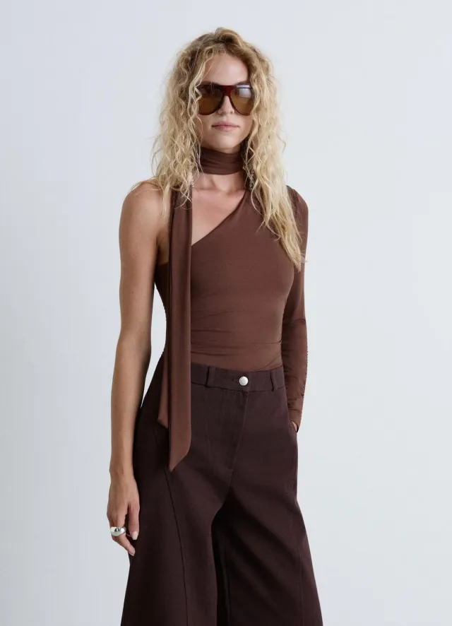 Calliope monospalla col foulard body femme drapé
